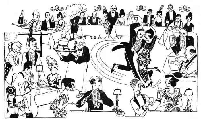Framed Print : Sketch of a supper club in London, 1914 Framed Print : Sketch of a supper club in London, 1914
