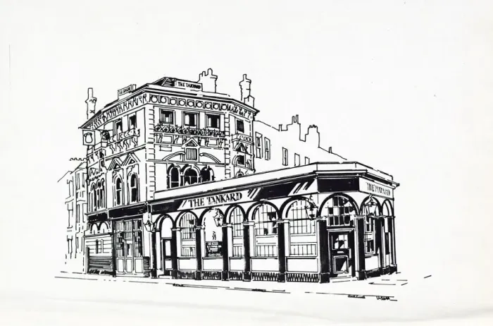 Framed Print : Sketch of Tankard PH, Kennington, London Framed Print : Sketch of Tankard PH, Kennington, London