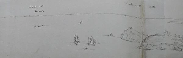 Sketch of Tenby, including St Catherines Island