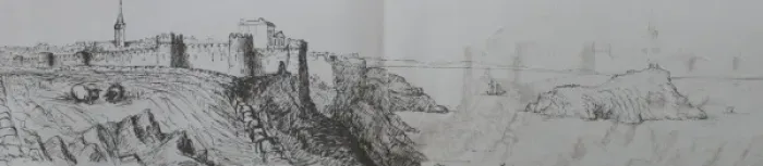 Framed Print : Sketch of Tenby, Wales, from the south west Framed Print : Sketch of Tenby, Wales, from the south west