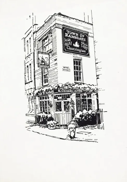 Framed Print : Sketch of Town Of Ramsgate PH, Wapping, London Framed Print : Sketch of Town Of Ramsgate PH, Wapping, London