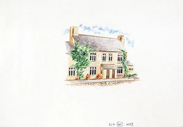 Sketch of Trout Inn, Lower Wolvercott, Oxfordshire