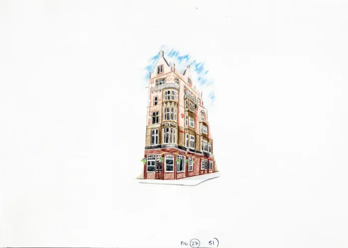 Framed Print : Sketch of Wellington PH, Strand, London Framed Print : Sketch of Wellington PH, Strand, London
