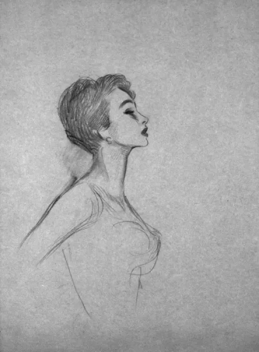 Framed Print : Sketch of a woman by David Wright Framed Print : Sketch of a woman by David Wright