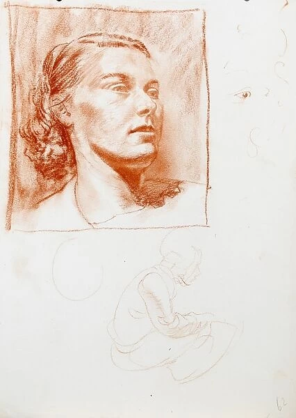 Sketch of a womans head