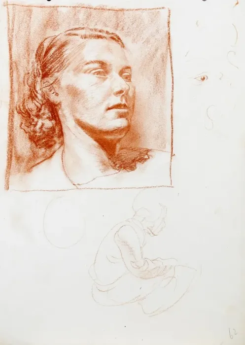 Framed Print : Sketch of a womans head Framed Print : Sketch of a womans head