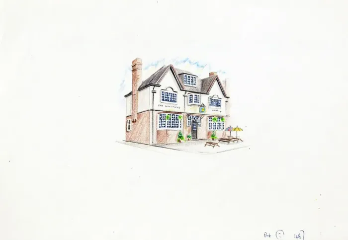 Framed Print : Sketch of Wrestlers PH, Highgate, London Framed Print : Sketch of Wrestlers PH, Highgate, London