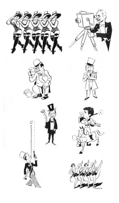 Framed Print : Sketches of some of the acts who appeared at the Wintergarten Theatre Framed Print : Sketches of some of the acts who appeared at the Wintergarten Theatre