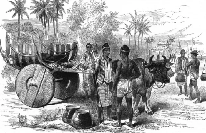 Framed Print : Sketches in Burmah - A Burmese Travelling Cart Framed Print : Sketches in Burmah - A Burmese Travelling Cart