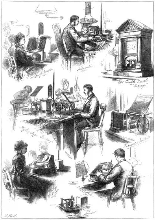 Framed Print : Sketches at the Central Telegraph Establishment Framed Print : Sketches at the Central Telegraph Establishment