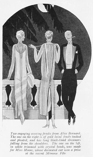Sketches of two gowns from Alice Bernard, Paris, 1925