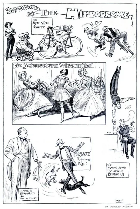 Framed Print : Sketches at the Hippodrome, 1909 by Norman Morrow Framed Print : Sketches at the Hippodrome, 1909 by Norman Morrow