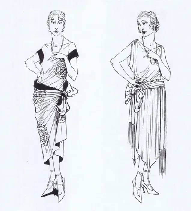 Framed Print : Sketches of two ladies fashions from 1921 from Paris Framed Print : Sketches of two ladies fashions from 1921 from Paris