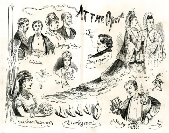 Framed Print : Sketches of people at the Opera Framed Print : Sketches of people at the Opera
