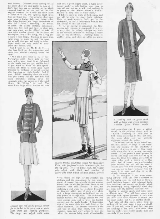 Framed Print : Three sketches of Winter Sports skiing fashions, 1927 Framed Print : Three sketches of Winter Sports skiing fashions, 1927