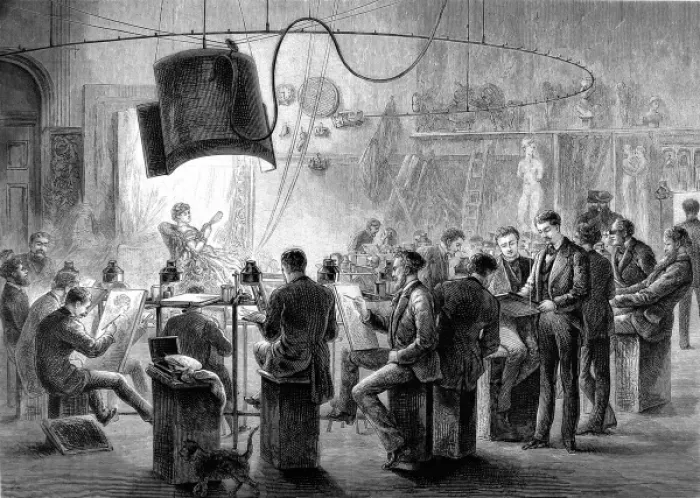 Framed Print : Sketching Club, 1882 Framed Print : Sketching Club, 1882