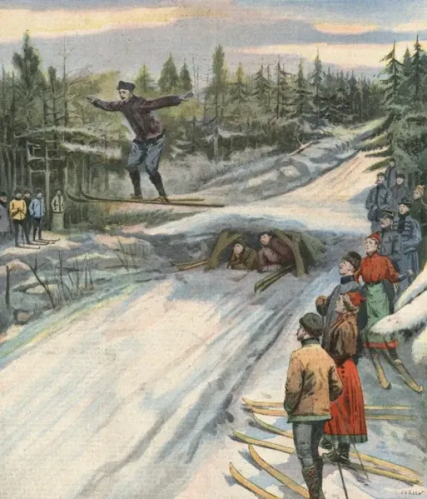 Framed Print : Ski Jumping, Norway 1907 Framed Print : Ski Jumping, Norway 1907