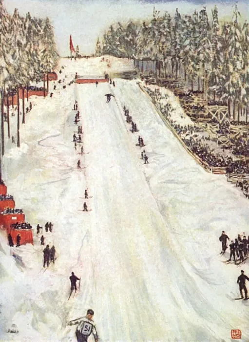 Framed Print : Ski Jumping in Oslo 1905 Framed Print : Ski Jumping in Oslo 1905