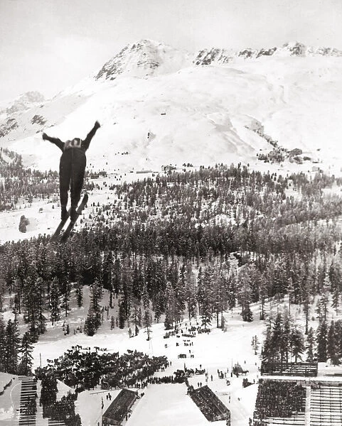 Ski-jumping St Moritz Switzerland, 1933