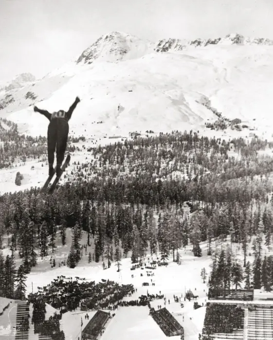 Framed Print : Ski-jumping St Moritz Switzerland, 1933 Framed Print : Ski-jumping St Moritz Switzerland, 1933