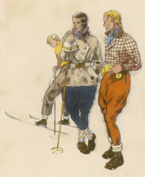 Framed Print : Ski Outfits Framed Print : Ski Outfits
