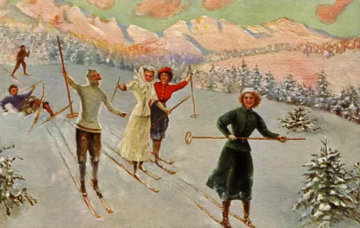 Framed Print : Skiers in the Alps Framed Print : Skiers in the Alps