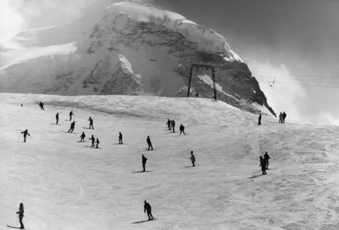 Framed Print : Skiers in Switzerland Framed Print : Skiers in Switzerland