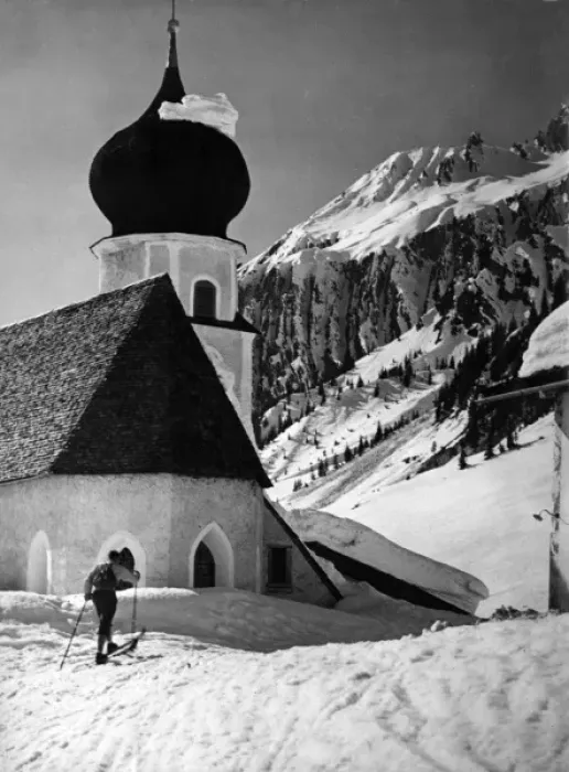 Framed Print : Skiing to Church Framed Print : Skiing to Church