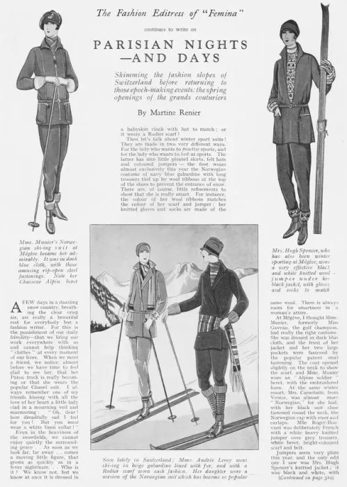 Framed Print : Skiing fashions in Switzerland, 1927 Framed Print : Skiing fashions in Switzerland, 1927