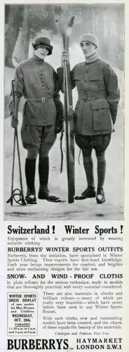 Framed Print : Skiing outfits by Burberry 1922 Framed Print : Skiing outfits by Burberry 1922