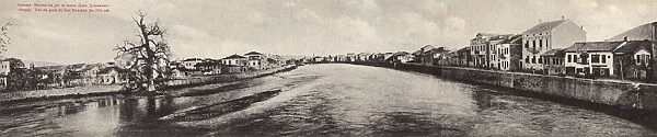 Skopje, Macedonia - View of Vardar River from Stone Bridge