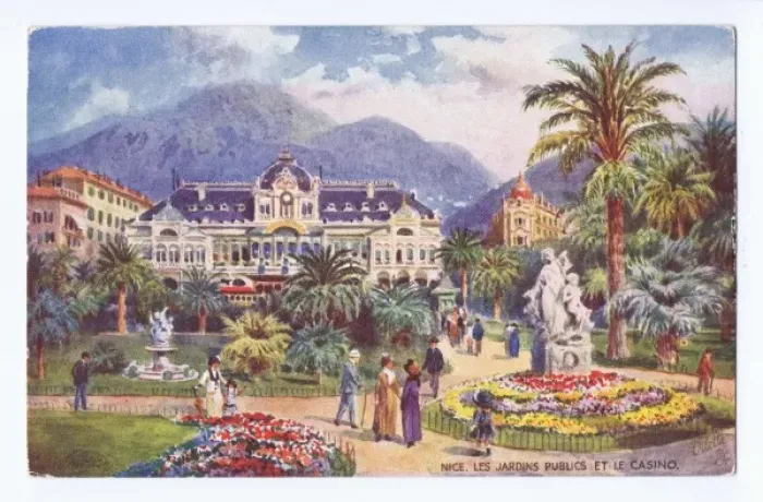 Framed Print : A sktech of the public gardens and the Municipal Casino in N Framed Print : A sktech of the public gardens and the Municipal Casino in N