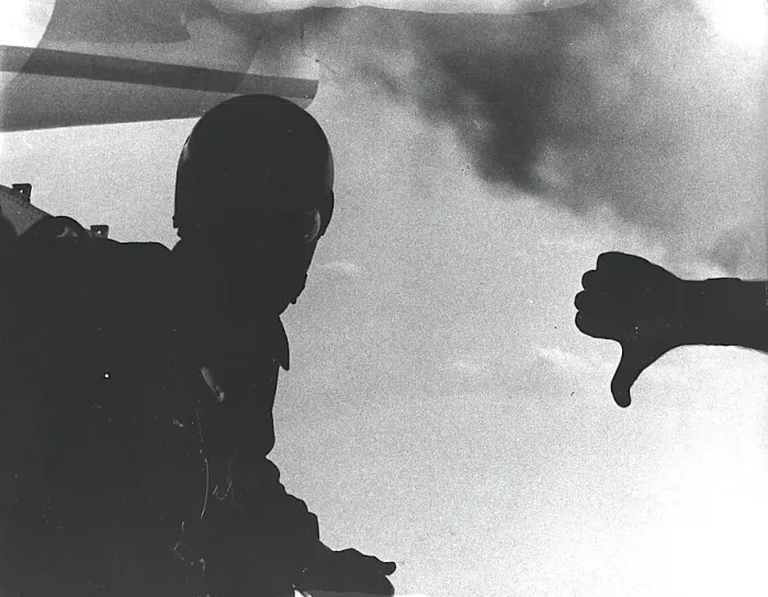 Framed Print : Sky divers belonging to the RAF Falcons freefall team, taking part in an activity in France, about to jump out of an aircraft. Date: 1965