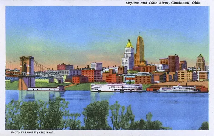 Framed Print : Skyline and Ohio River, Cincinnati, Ohio, USA Framed Print : Skyline and Ohio River, Cincinnati, Ohio, USA