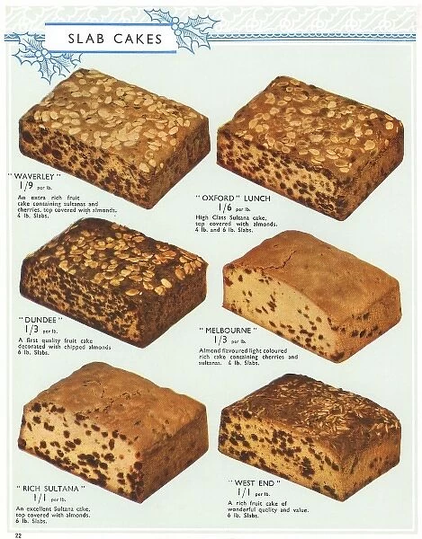 Slab Cake Selection 1937