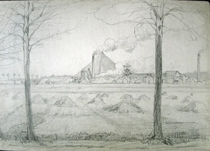Framed Print : Slag heap and mining complex around Loos February 18 Framed Print : Slag heap and mining complex around Loos February 18