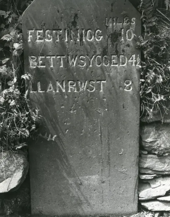Framed Print : Slate milestone near Penmachno, North Wales Framed Print : Slate milestone near Penmachno, North Wales