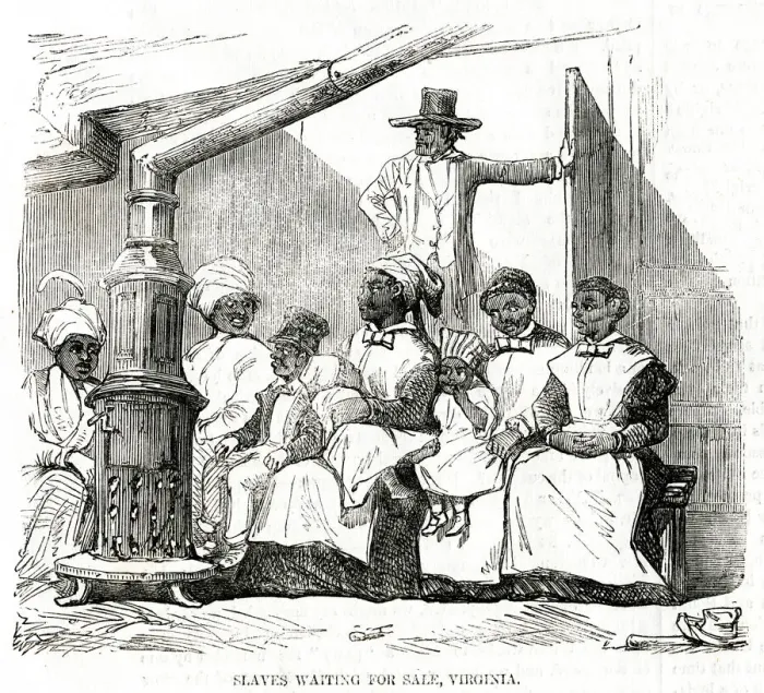 Framed Print : Slaves waiting to be sold, Virginia 1856 Framed Print : Slaves waiting to be sold, Virginia 1856