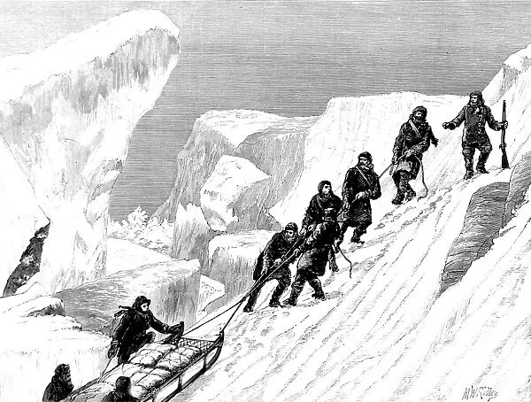 Sledge Hauling, British Arctic Expedition, 1875-1876