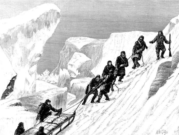 Framed Print : Sledge Hauling, British Arctic Expedition, 1875-1876 Framed Print : Sledge Hauling, British Arctic Expedition, 1875-1876