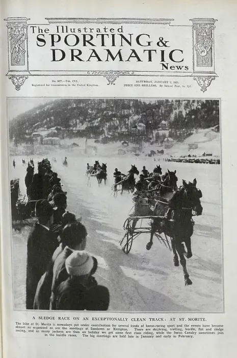 Framed Print : Sledge Race at St. Moritz