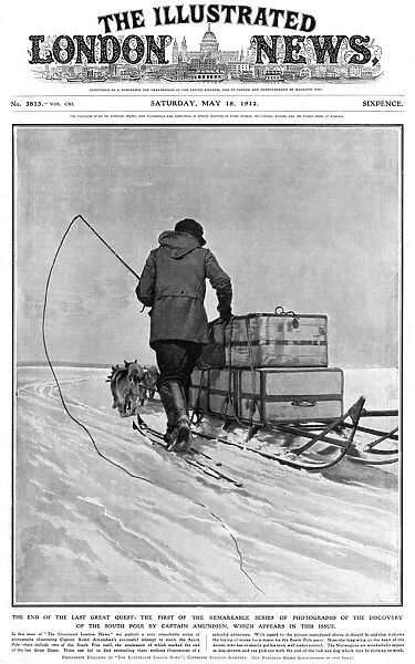 Sledge Team on Amundsens Antarctic Expedition, 1912