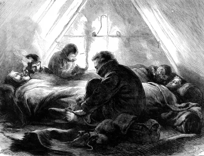 Framed Print : A Sledging Party in their Tent, British Arctic Expedition, 1 Framed Print : A Sledging Party in their Tent, British Arctic Expedition, 1