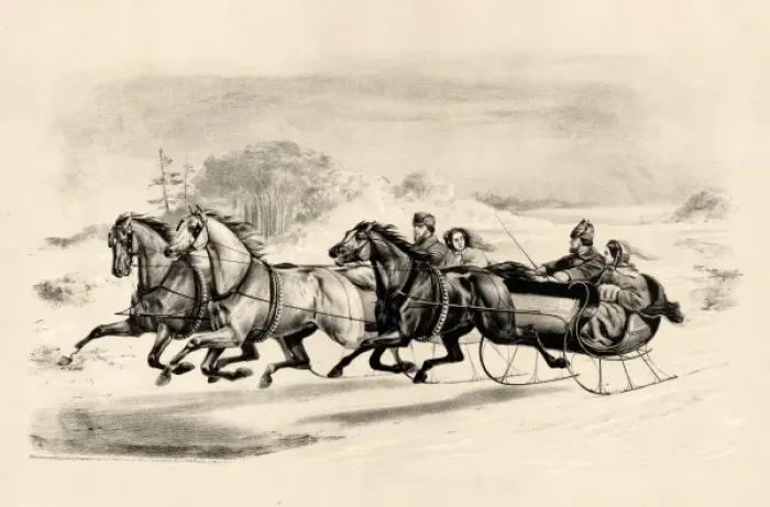 Framed Print : The Sleigh Race Framed Print : The Sleigh Race