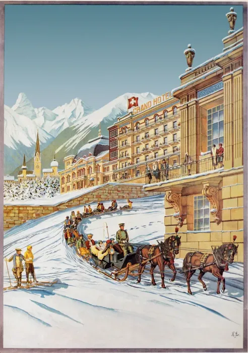 Framed Print : Sleighs and Skiers Date: 1905 Framed Print : Sleighs and Skiers Date: 1905