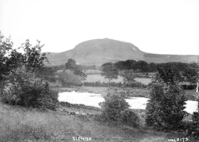 Framed Print : Slemish - a view over farmland to Slemish in the distance Framed Print : Slemish - a view over farmland to Slemish in the distance