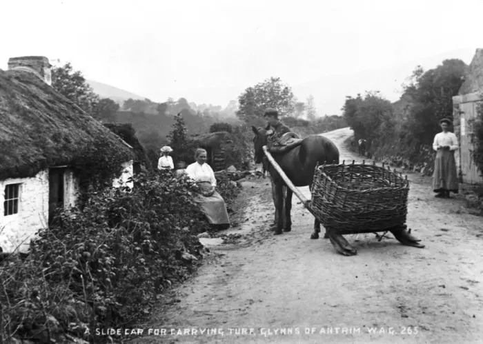 Framed Print : A Slide Car for Carrying Turf, Glynns of Antrim Framed Print : A Slide Car for Carrying Turf, Glynns of Antrim