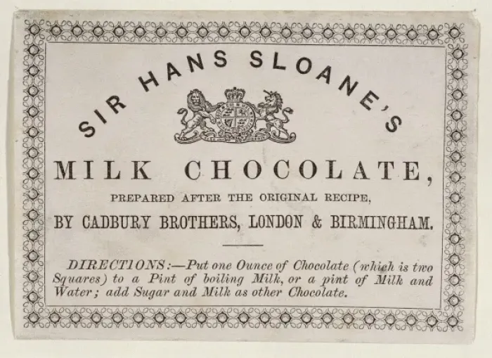 Framed Print : Sloanes trade card for milk chocolate Framed Print : Sloanes trade card for milk chocolate