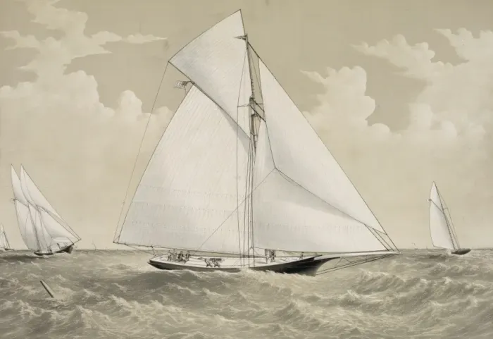 Framed Print : Sloop yacht Pocahontas of New York Framed Print : Sloop yacht Pocahontas of New York