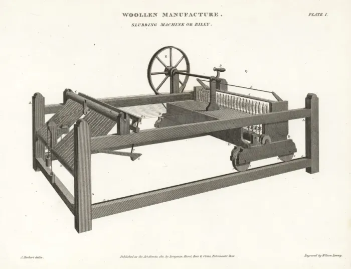 Framed Print : Slubbing machine or billy, 19th century Framed Print : Slubbing machine or billy, 19th century